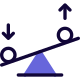 Mass of objects with forces applied on both sides icon