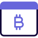 Cryptocurrency bitcoins website isolated on a white background icon