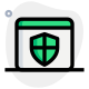 Website for online internet security and defender for antivirus icon
