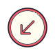 Abajo izquierda en círculo 2 icon