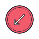 Circled Down Left icon