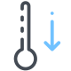 Thermomètre vers le bas icon