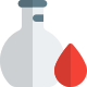 Blood testing at laboratory in a flask icon