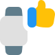Positive feedback with thumbs up for smartwatch performance icon