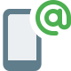 Mobile with email function and at sign logotype icon