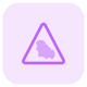 Triangular shape animal trespassing with the bat logotype icon