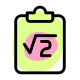 Classwork of the mathematical questions for school assignment icon