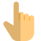 Double finger gesture interface movement on touch screen icon