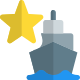 Favorite starred location with cargo shipping logistics icon