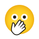 emoji de cara con los ojos abiertos y la mano sobre la boca icon