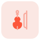 Cello like violin with a bow and string icon