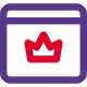 Premium membership online crown badge on internet icon