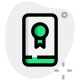 Mobile gaming reward with single ribbon emblem icon