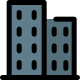 Prime location skyscraper huge office building layout icon