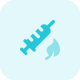 Injections syringe short made from plant based medication icon