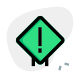 Caution with a exclamation mark on a signboard layout icon