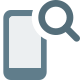 Search on cell phone directory with magnify glass icon