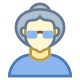 Person Old Female Skin Type 1 and 2 icon