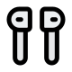 Bluetooth enabled pair of earphones to be connected wirelessly icon