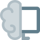Computers with brain Logotype isolated on a white background icon