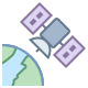 Satellite in orbita icon