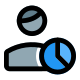 Chart graph for a visualization and statics of global social media profile index icon