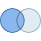 Mengendiagramm Schnittmenge & Differenzmenge links icon