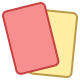 Cartons rouge et jaune icon