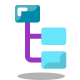 Stacked Organizational Chart Highlighted Parent Node icon