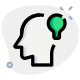 Head with lighting bulb indication idea or thought icon