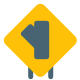 Intersection cutoff from Highway to left side icon