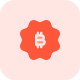 Bitcoin badge for online payment portal on internet icon