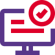 Checklist with check mark for the content available on internet icon