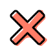 Error notification symbol for cancelling popup window icon