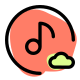 Music from the cloud computing streaming service icon