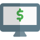 Internet banking and online purchase on desktop computer icon