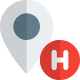 Location of the nearest hospital isolated on a white background icon