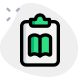 Content of a book been posted on a clipboard icon