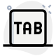 Tab function key for shifting to next menu icon