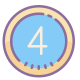 4 en círculo icon