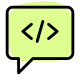 Chat and discussion over software programming language icon