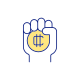 Hand With Crypto Token icon