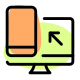 Desktop computer mirroring and file sharing to Android smartphone icon