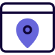 Location pinpoint logotype isolated on a web browser icon