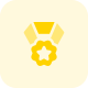 Flower shaped medal with star in centre icon