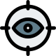 Live target of audience for web traffic with eye on crosshair icon