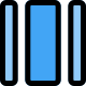 Middle column rectangular bar with side strips icon