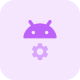 Internal Android operating system settings with cogwheel logotype icon