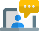 Chatting with a customer over instant messenger icon