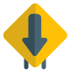 Down straight way for backward location signal icon